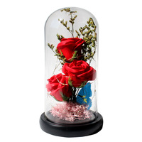 Aida Nouveau Produit Transfrontalier : Fleur de Savon Artisanale Écologique Lumineuse à LED, Rose Lumineuse sous Dôme, Boîte Cadeau, Pour Salle de Bain, Prix de Gros Usine