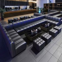 Ensemble de meubles de salon pour club de narguilé, bar, boîte de nuit, comptoir LED KTV, table de luxe, canapé de bar à whisky, karaoké, banquette en forme de U, canapé disco