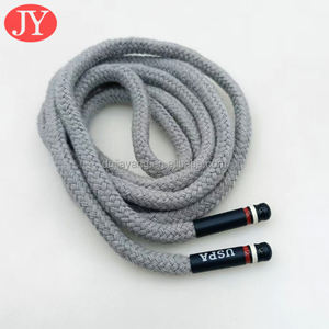 Lacet de chaussure en coton de longueur personnalisée lacets de corde ronde avec aglet pour vêtement - Product Image 2