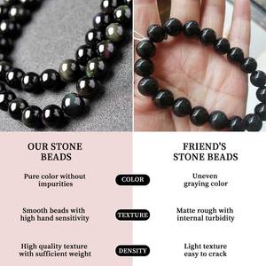 Hot Selling 4/6/8/10/12mm Smooth Strand Natural Round Rainbow <strong>Black</strong> Obsidian Loose Stone <strong>Beads</strong> Suitable for Jewelry Making - Product Image 2