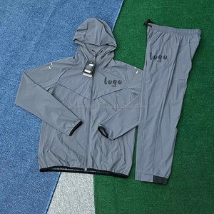 Nouvelle collection Printemps 2026 Sport Brand : Pantalon en soie glacée à séchage rapide avec petite boucle et Survêtements décontractés sportifs avec sweat à capuche zippé pour Hommes et Femmes - Product Image 2