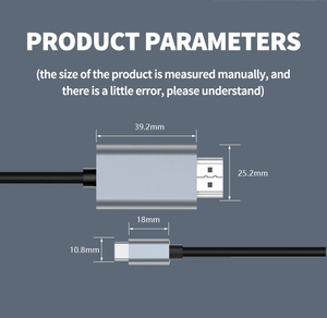 1m 1.5m 2m 3M 4K30Hz/60Hz Loại C để <span class=keywords><strong>HDMI</strong></span> Adapter cáp <span class=keywords><strong>HDMI</strong></span> để Loại-C Cáp Nam để nam chuyển đổi cáp cho điện thoại máy tính bảng PC - Product Image 4