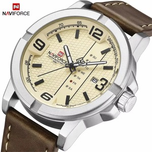 Montre-bracelet à quartz Drioshipping NF9177 avec affichage double date et jour, bracelet en cuir décontracté, montres de sport pour hommes - Product Image 1