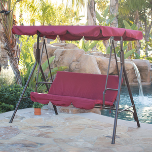 Customized Garden Outdoor Modern 3 Seat Red <b>Patio</b> <b>Swing</b> Furniture - Product Image 1