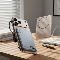 Ultradünne Aluminiumlegierung Magnetische 2-in-1 Powerbank LED-Anzeige 15W Kabelloses Ladegerät Solarladung für 5000mAh/10000mAh Telefone