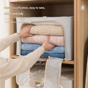 Épaissir Double Couleur Oxford Tissu Coton et Lin Pli Cadre En Acier Support Ménage Chambre Boîte De Rangement Avec Logo Et Couleur - Product Image 2