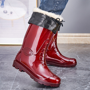 Bottes de pluie unisexes QF1 antidérapantes à bas prix, semelles en PVC imperméables, amortissantes, bottes de chantier, bottes d'extérieur, bottes mi-hautes, <span class=keywords><strong>cuissardes</strong></span> de cuisine - Product Image 3