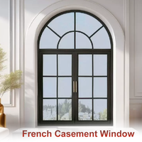 Fenêtre à battant moderne en aluminium 6063-T5 à rupture de pont thermique, coupe-vent, sur mesure, en acier inoxydable, pour villa, vente directe usine