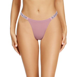 Tanga <span class=keywords><strong>brasileña</strong></span> Love UOKIN con logo de diamante, cintura elástica, corte bajo, para mujer, estilo cheeky, con tela de nailon acanalado. - Product Image 2