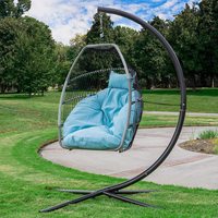 Ensemble de chaises suspendues en forme d'œuf - Hamac de jardin de loisirs et balançoire de patio, sièges suspendus d'extérieur