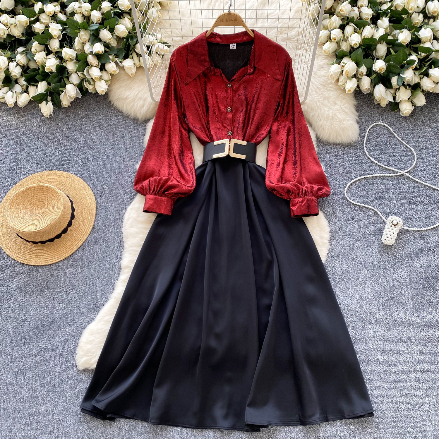 Elegant Styles for Business Buyers: Premium red black gold dress Collection