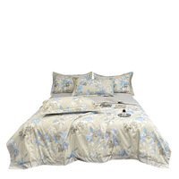 Vente directe usine – Ensemble de literie quatre pièces classique personnalisable à motifs floraux d'été, couvertures fines en fibres rafraîchissantes pour la maison et l'hôtel