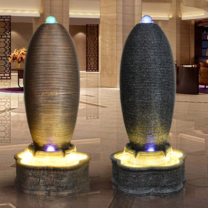 Fontaine d'eau coulante de style européen avec rétroéclairage, ornement décoratif sur pied pour salon, bureau, Feng Shui - Product Image 3