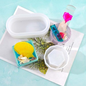 Boîte <span class=keywords><strong>de</strong></span> rangement en résine et Silicone, <span class=keywords><strong>Pot</strong></span> <span class=keywords><strong>de</strong></span> fleurs, repas, hexagone rond ou carré pour bijoux, combinaison <span class=keywords><strong>de</strong></span> moules, bricolage, nouveau design - Product Image 3