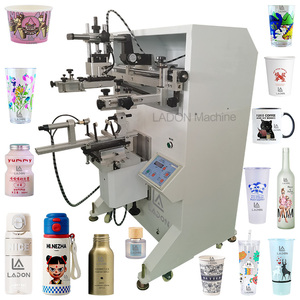 Machine de sérigraphie couleur unique encre <span class=keywords><strong>plastisol</strong></span> facile à boire bouteille en verre imprimante sérigraphie pour pot de verre cosmétique - Product Image 1
