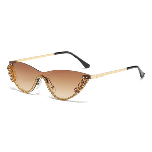 Gafas de Sol de Ojo de Gato de Lujo con Montura Completa de Diamantes de Imitación, Lentes de Espejo, Protección UV400, Accesorios de Moda Unisex para Adultos, Regalo para la Playa - Product Image 5