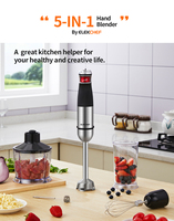 Mixeur par Immersion pour cuisine, 150 w, mélangeur multifonctionnel, bâtonnet de ménage, robot de hacheur pour Smoothies et smoothie, 1200w