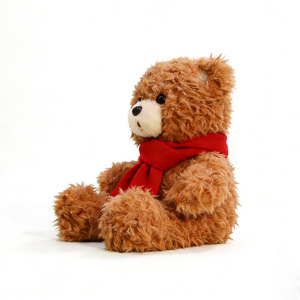 Ours en peluche personnalisé, jouet animal en peluche <span class=keywords><strong>pas</strong></span> <span class=keywords><strong>cher</strong></span>, ours en peluche personnalisable avec écharpe rouge - Product Image 3