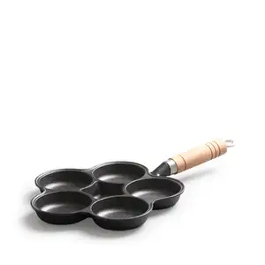 Hot Sell 6 Cup Cast Iron Egg Omelette Pancake Frying Pan Non-stick Egg Cooker Pan Cooking Tools Kitchenware