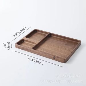 Wooden Desktop Organizer Tray With Compartments For Phone Glasses <b>Headphones</b> Storage Office Use - Product Image 5