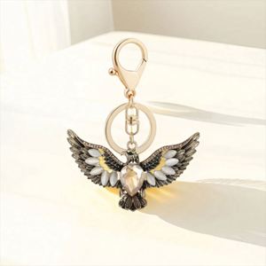 Women's Men's Cute Style Crystal Alloy Animal Birds Pendant Gold Color Eagle Keychain Rhinestone for Purse Bag Metal <b>Key</b> <b>Chain</b> - Product Image 1