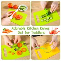 Couteau de Sécurité Montessori en Plastique pour Vente en Gros, Logo Personnalisé, Jouet de Cuisine Réaliste pour Enfants et Tout-Petits, Set de Cuisine Réelle pour Enfants