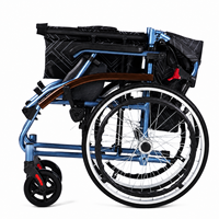 Fauteuil roulant manuel en aluminium léger avec pneus solides - Chaise de transport pliable pour adultes et personnes âgées, capacité 100 kg, certifié CE