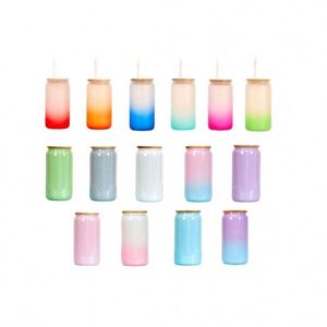 En stock : Verre transparent pour soda 12oz 16oz, Mug à bière pour sublimation, avec couvercle en bambou, pour vin, eau claire, jus, et verre à bière vierge - Product Image 2