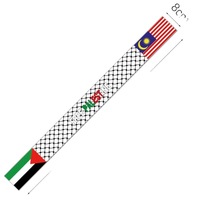 Drapeau de la Palestine en gros personnalisé à la vente chaude pour la promotion Impression bon marché Drapeau de la Palestine en polyester Écharpe 90*8cm