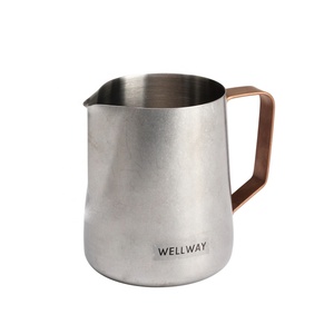 เหยือกตีฟองนมสแตนเลส WELLWAY ดีไซน์มินิมอล ทนทาน ชุดกาแฟชา 20 ออนซ์ - Product Image 3