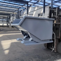 Bac basculant en acier robuste pour chariot élévateur, pour la gestion des déchets industriels
