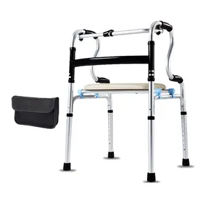 Aluminum Shower Commode Chair Adult Walker Walking Aid For Disabled Assist Device Upright Walker With Wheels