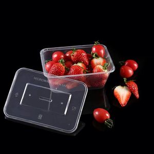 1000ml Disposable Transparent Food Grade PP Microwavable BPA Free with Lid Soup <b>Container</b> Rectangle <b>Takeaway</b> Food Box - Product Image 2