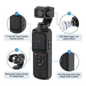 Cámara con Gimbal de Seguimiento Automático Inteligente, 64 Millones de Píxeles, Antivibración, Estabilizador Portátil para Vlogs, para Creadores de Contenido - Product Image 2