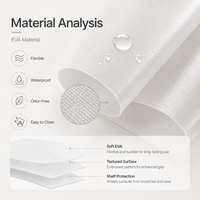 Tapis de protection pour tiroirs et étagères en EVA texturé blanc gaufré, antidérapant, imperméable, facile à découper, pour rangement de cuisine