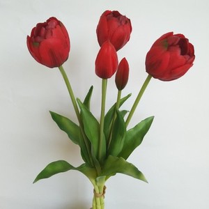 고품질 결혼식 훈장 꽃 진짜 접촉 유액 실리콘 PU 전구 꽃 인공적인 꽃 튤립 - Product Image 2