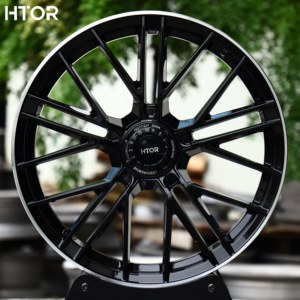 Jantes HTOR 20 21 22 23 pouces 5x112 5x130 forgées avec blocage central, finition <span class=keywords><strong>noir</strong></span> brillant, compatibles avec S680 Panamera Cayenne 911 997 992 718 - Product Image 1