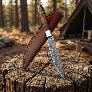 Hand Forged Damascus Fishing Knife Outdoor <b>Camping</b> <b>Kitchen</b> Utility Knives Wholesale - Product Image 2