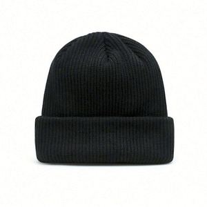 Bonnets d'hiver unisexe en acrylique 100% tricoté, couleur unie, avec logo personnalisé d'usine, broderie 3D, pour la plage et le monde des affaires - Product Image 2