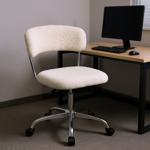 Silla de Oficina Sherpa Blanca, Silla Giratoria Ajustable para Escritorio de Computadora - Product Image 2