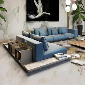Döşeme mobilya kumaş oturma odası L şekilli kanepe mobilya seti otel tarzı lüks Modern kesit kanepe ev özelleştirmek