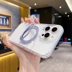 เคสโทรศัพท์ใสหรูหราแบบ 360 องศา °   ขาตั้งหมุนได้สำหรับ iPhone 16 Pro Max 15 14 13 สำหรับผู้ชายและผู้หญิง - Product Image 3