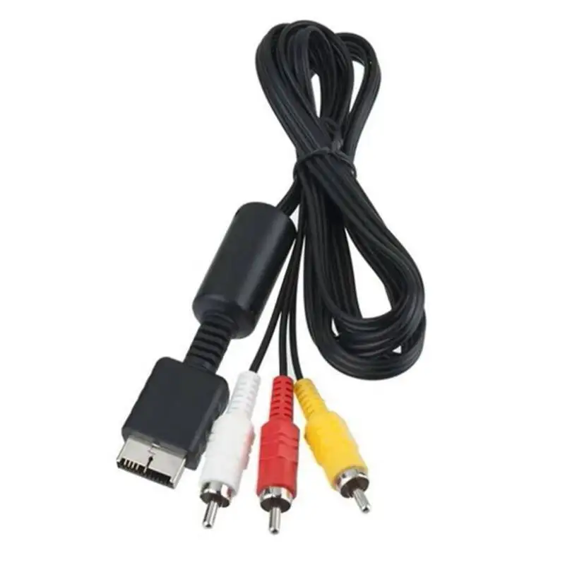 10pcs a Lot 6ft 1.8M Length AV Cable Line Wire Thread Audio Video AV Cable Wired Thread to RCA for PS2 PS3 Console