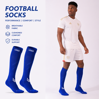 Chaussettes de sport pour le genou en polyester, à compression dégradée, absorbantes, respirantes, à séchage rapide, avec semelle en tissu éponge, pour hommes et jeunes, entraînement, football