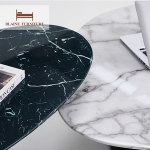 Tavolino <span class=keywords><strong>da</strong></span> Caffè Minimalista in Stile Wabi-Sabi con Piano in Marmo, Tavolino Laterale Unico e Semplice per Arredamento Soggiorno - Product Image 5