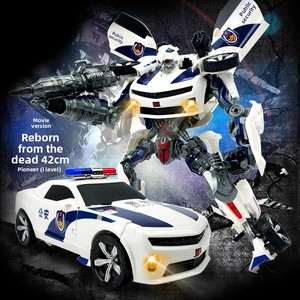 <span class=keywords><strong>Jouet</strong></span> éducatif transformable en <span class=keywords><strong>métal</strong></span> pour enfants, modèle de robot voiture de police Hornet jaune, cadeau pour garçons de 8 à 13 ans, dans une boîte colorée avec fenêtre - Product Image 2
