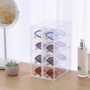 Boîte de rangement en acrylique pour lunettes et lunettes de soleil, multi-niveaux, empilable, avec compartiments, type tiroir de bureau, présentoir transfrontalier - Product Image 4