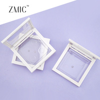 Boîtier compact carré vide pour poudre, palette de maquillage en plastique avec fenêtre transparente, palette pour blush et illuminateur, palette personnalisée pour sourcils et correcteur