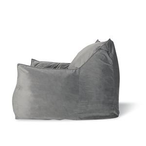 DB Allea Velveteen Modern Grey Bean Bag Juego de sofá con reposabrazos Muebles de sala de estar para el hogar con material de relleno de espuma - Product Image 6