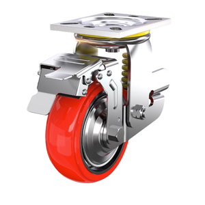 HS Gute Qualität starrer Wirbel mit Schloss Hoch leistungs feder belastete PU-Stoßdämpfer-Lenkräder <span class=keywords><strong>4</strong></span>-Zoll-Rollen - Product Image 2